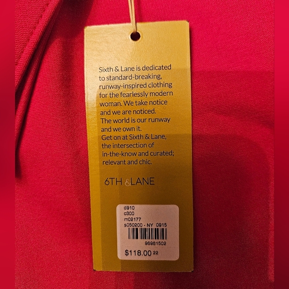 Lane Bryant 6TH & LN Plus Red Knee Length Sheath Dress  V-neck Sleeveless  22 - Picture 14 of 14